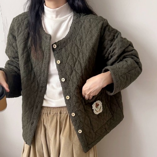 4色/ノーカラーダイヤ刺繍ジャケット ・12707