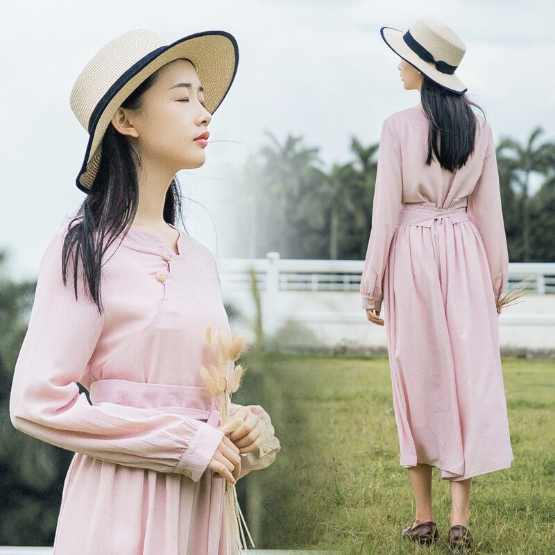 薄手のロングワンピース