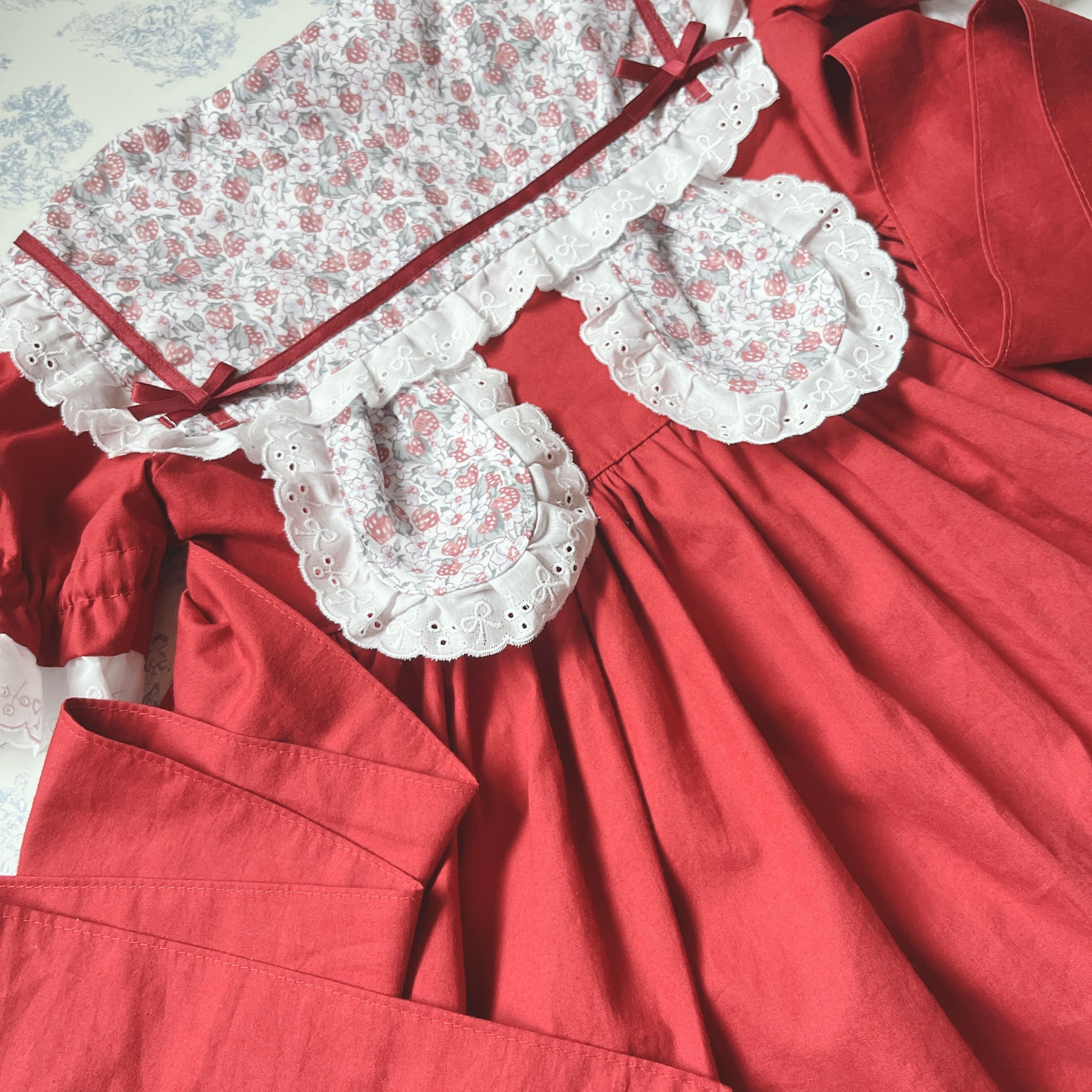 SALE ハンドメイド セーラうさ耳付き裾スカラップワンピース サイズ110