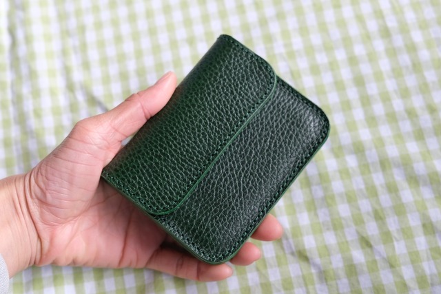 《即納》middle wallet【deep green】
