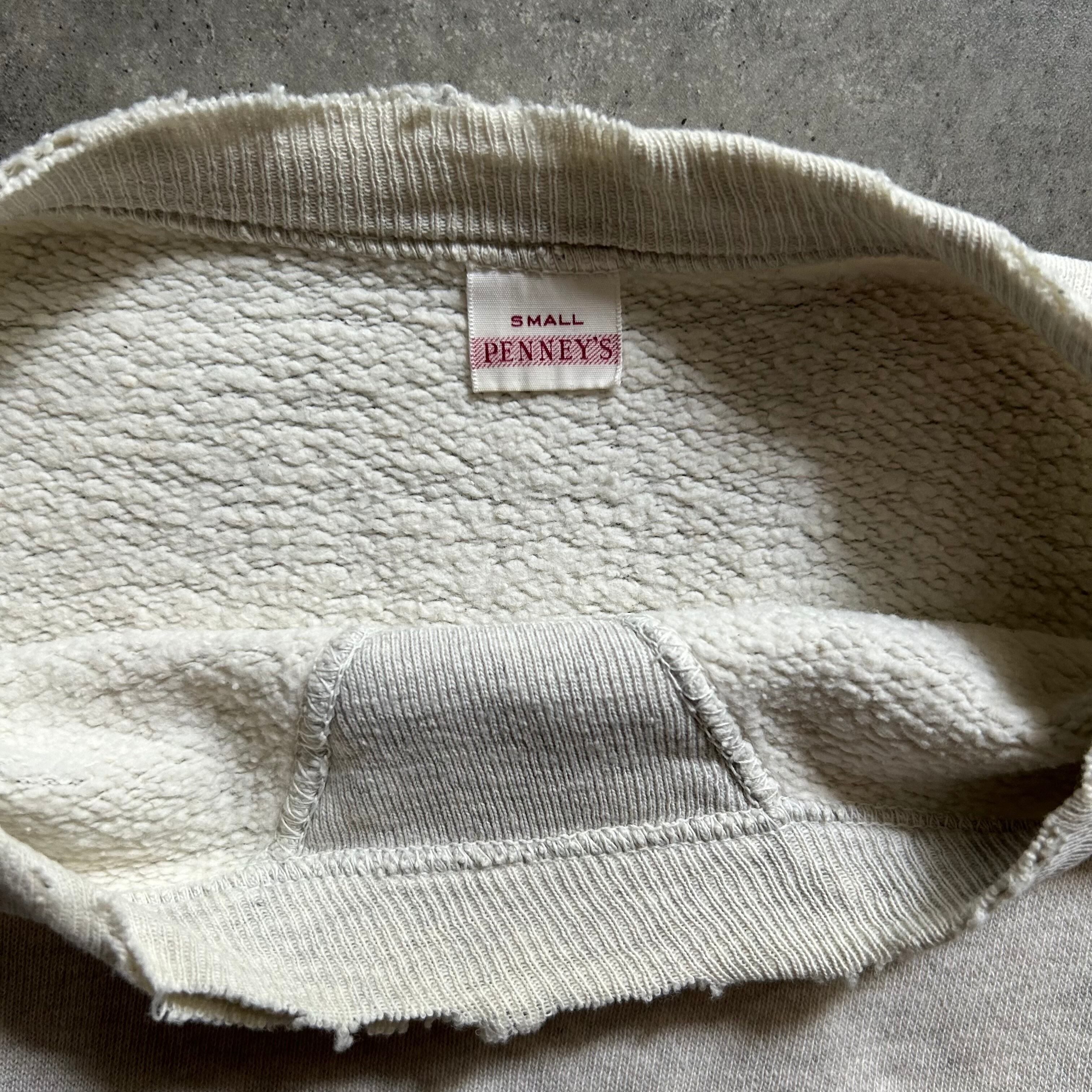 60s penney's ペニーズ ヴィンテージスウェット 無地 前V 60s penney's ペニーズ ヴィンテージスウェット 無地 前V