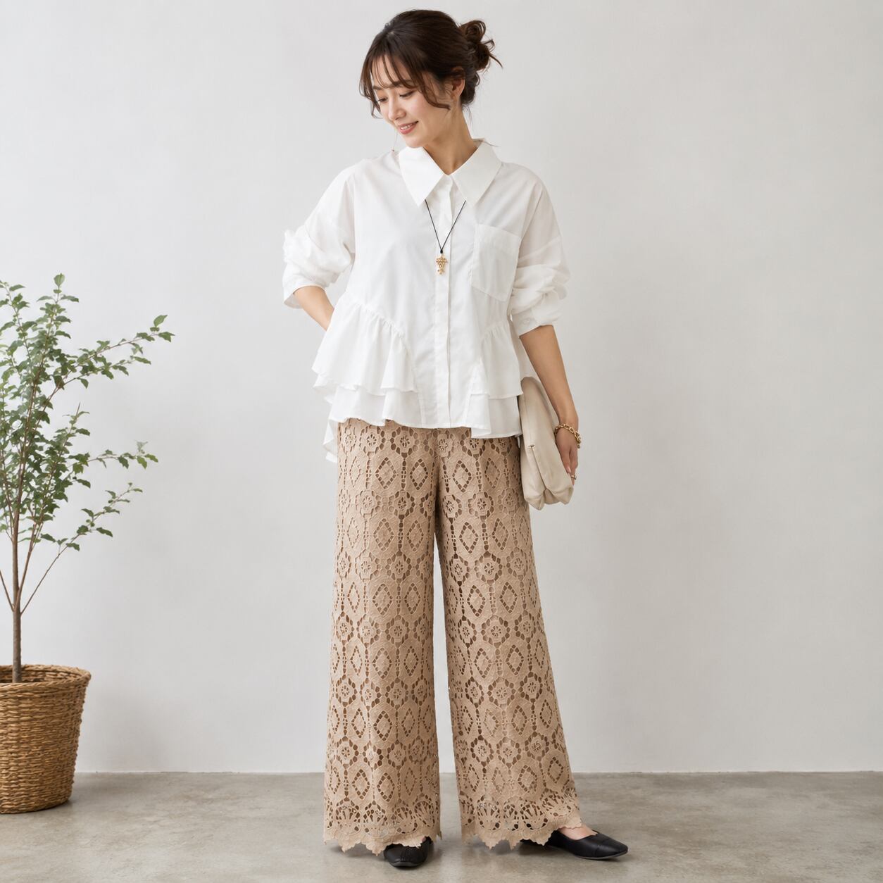 ★9月3~7日POPUP販売限定★SEVEN SENSE(セブンセンス)レースワイドパンツ【1260189】