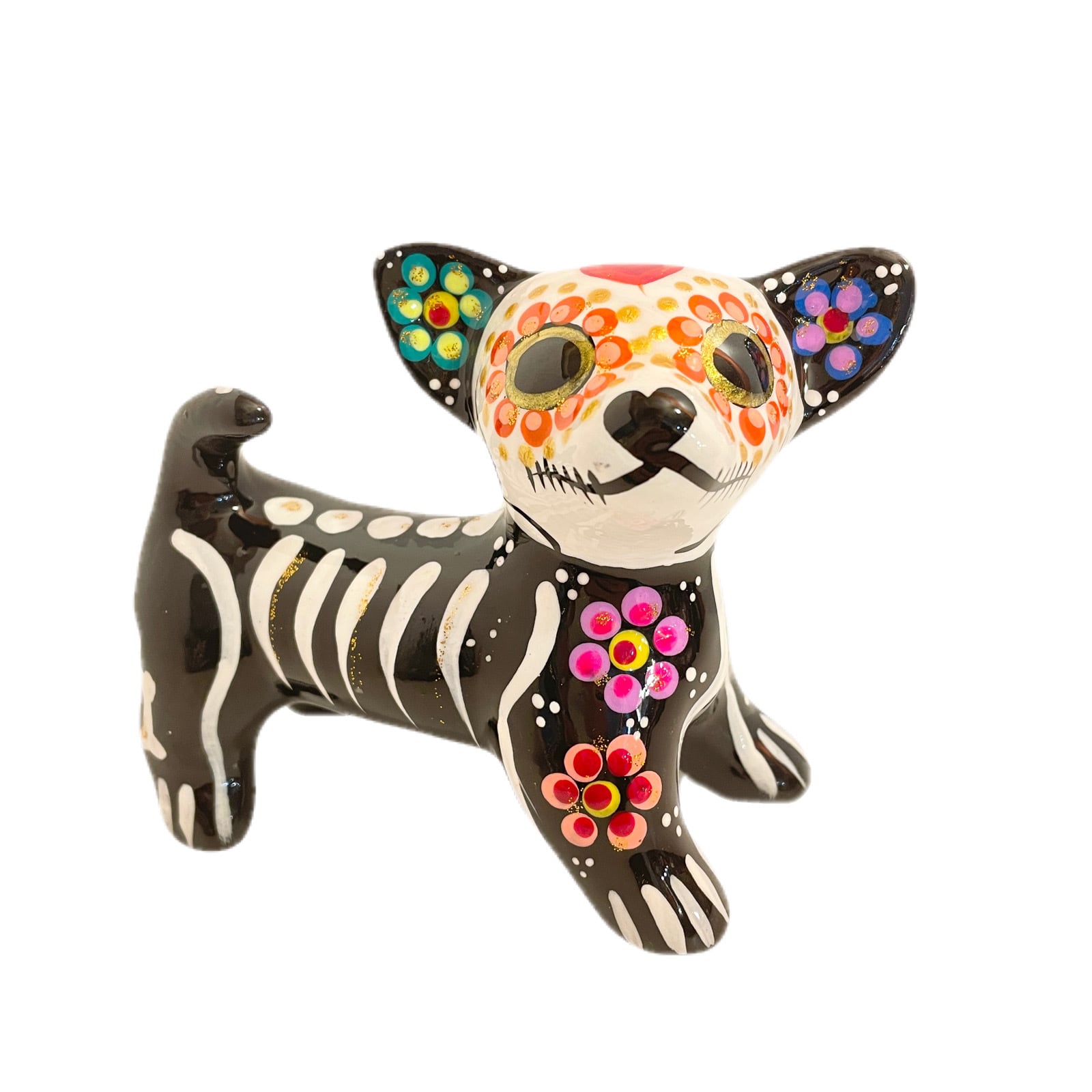 チワワ 陶器 陶器製の犬チワワの置物像
