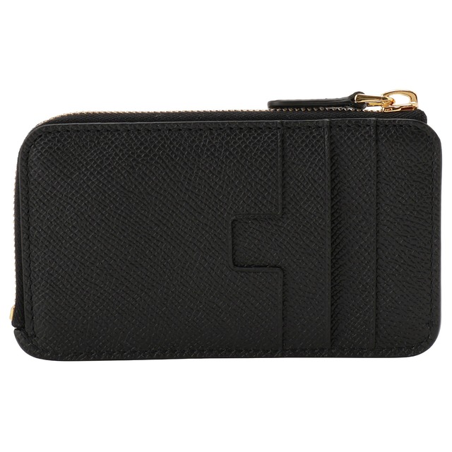トムフォード TOM FORD YM238 LCL081G 1N001  L字ファスナー カードケース コインケース フラグメントケース ブラック メンズ ウォレット SMALL GRAIN CALF MEDIUM ZIP WALLET WITH CARD SLOT