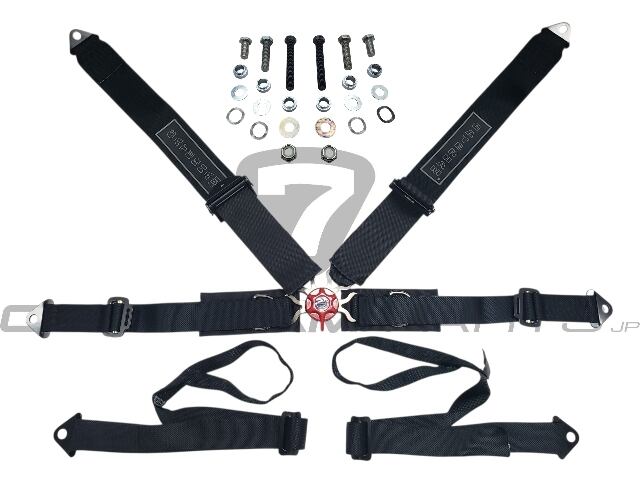 7RACE-6BLACK (生産終了) シートベルト、4点式 (+ 2点クラッチストラップ)、クイックリリース、右 (運転席側)、色 : ブラック、SV、CSR