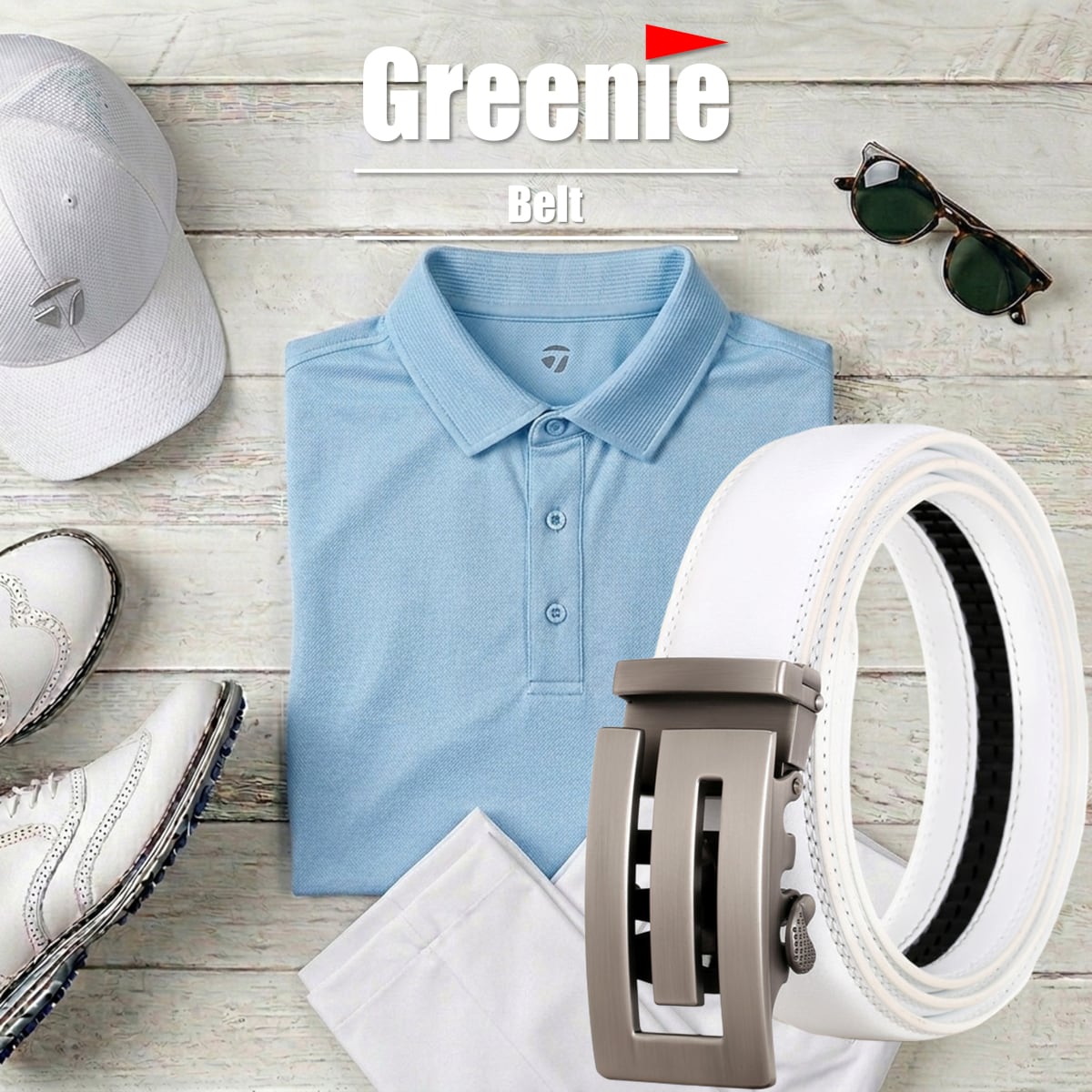 Greenie (グリーニー) ベルト ゴルフ Golf オートロック PUレザー