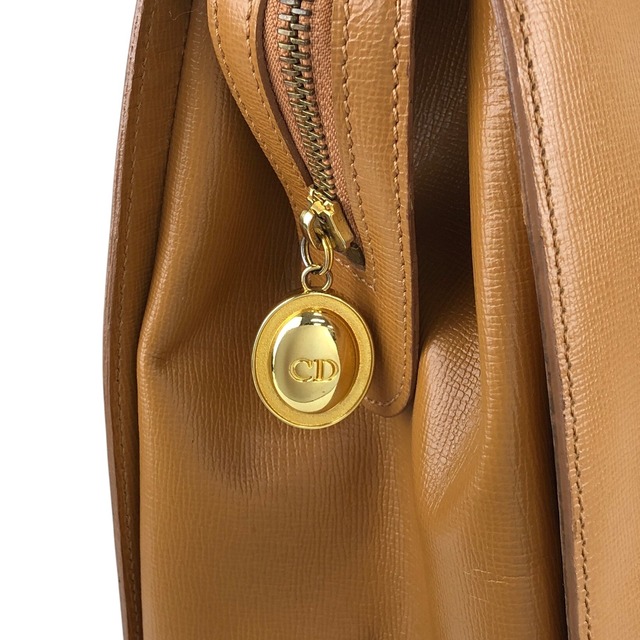 Christian Dior クリスチャン ディオール ハンドバッグ ブラウン CDロゴ レザー トートバッグ vintage ヴィンテージ オールド i5u28h