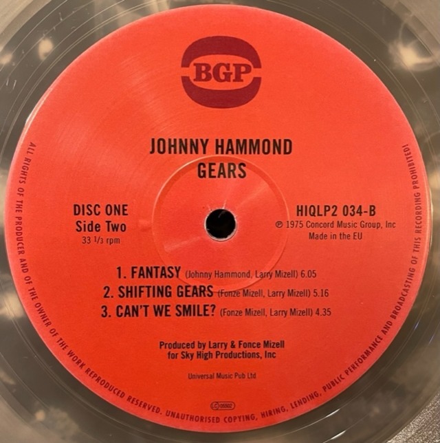 JOHNNY HAMMOND "GEARS" (WPACK LP) EAD RECORD