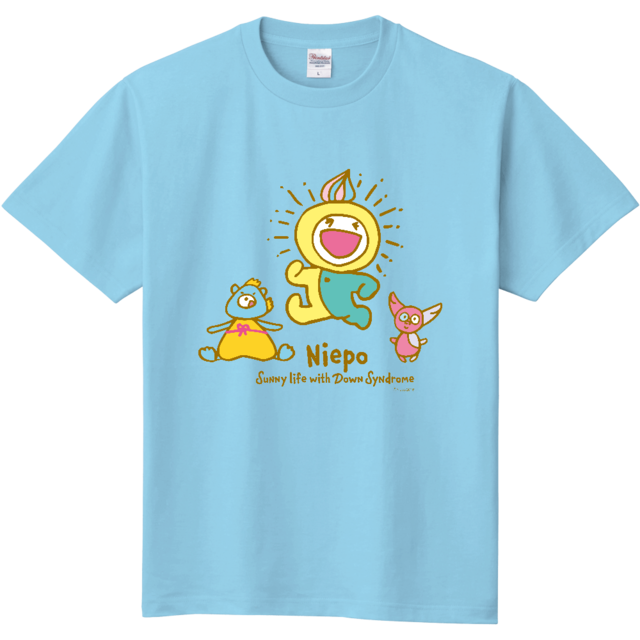 Tシャツ【ニポとなかまたち：ライトブルー】