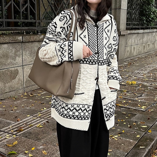 nordic knit cardigan　J00321