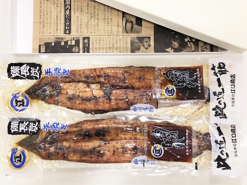 江口商店　頑固者のうなぎのかば焼き２尾　：ギフトBOX入