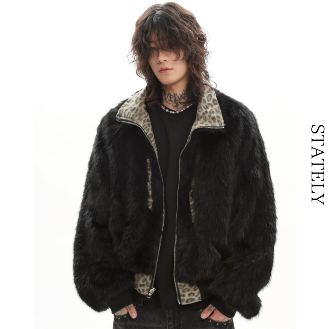Reversible Leopard ファージャケット/2color_O46・画像6