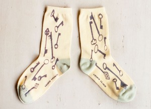 cotton socks (print)   　　鍵［LADYS］