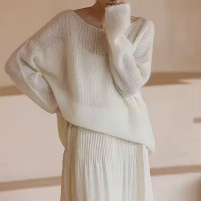 boat neck  sheer knit N20133