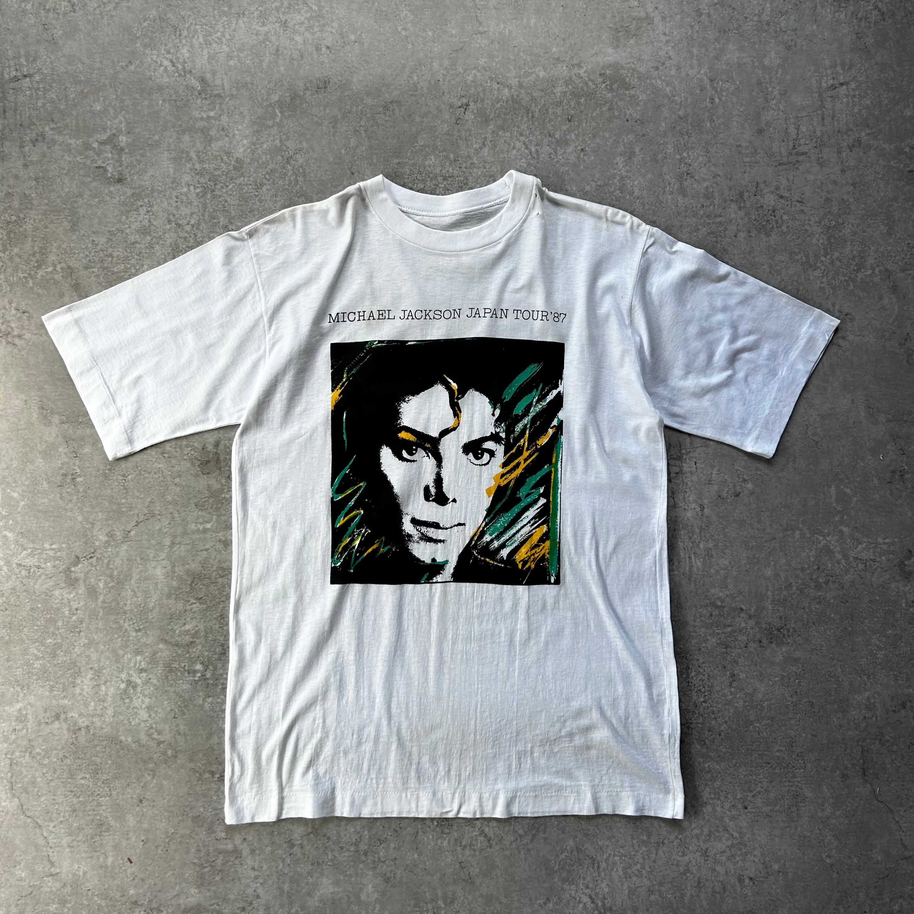 80s マイケルジャクソン ツアーtシャツ ホワイト L デッドストック