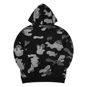 SALE 送料無料【HIPANDA ハイパンダ】男女兼用 カモフラージュ フーディー スウェット / UNISEX CAMO PRINT HOODIE SWEAT SHIRT / BLACK