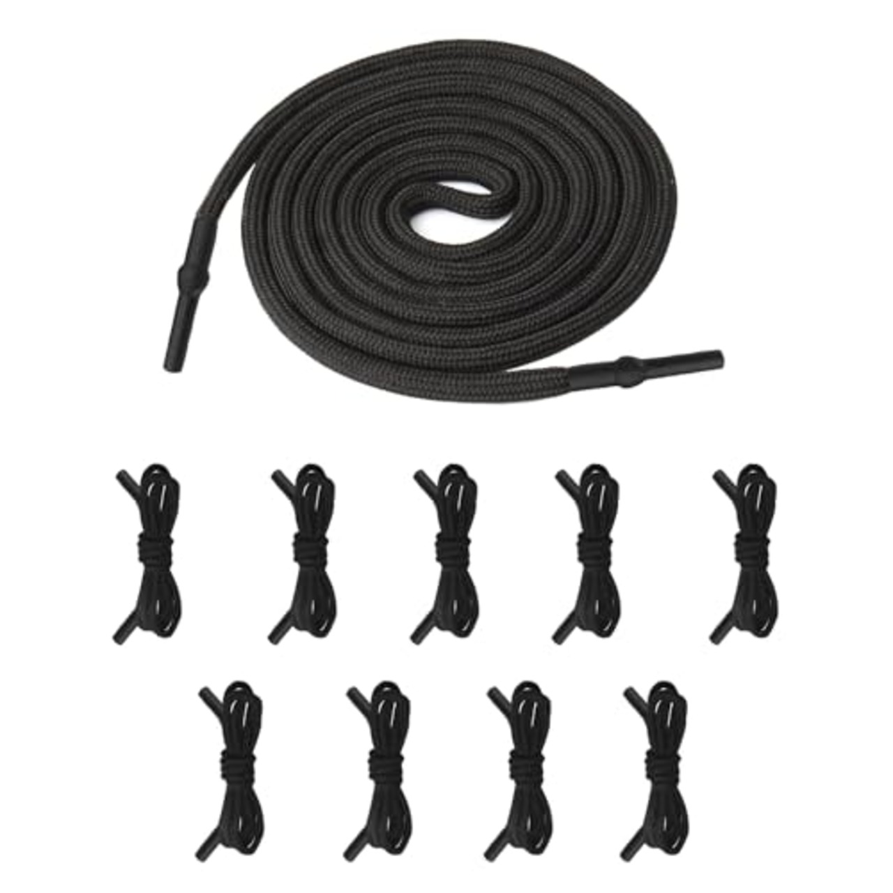 BTtime コード 紐 パンツ ズボンロープ 5mm幅 10本入り スポーツパンツベルトロープ 服飾り 巾着 紐 パンツ ポロシャツ 交換用 手作り DIY材料 アクセサリー (ブラック)