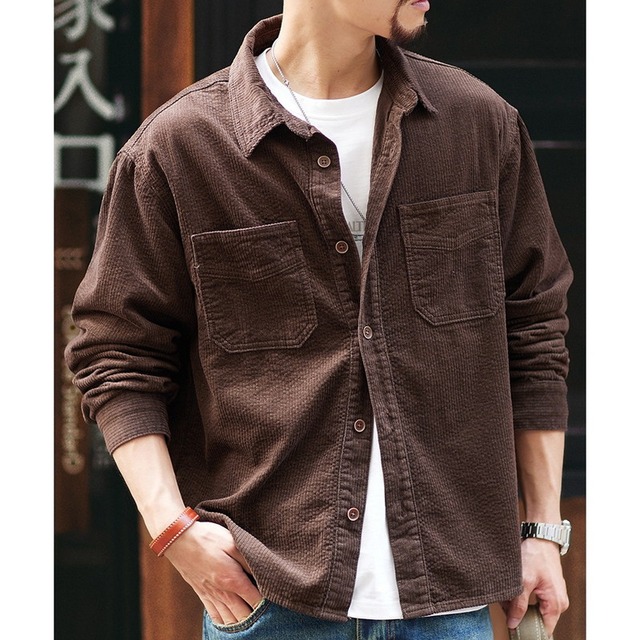 corduroy retro shirt A1400