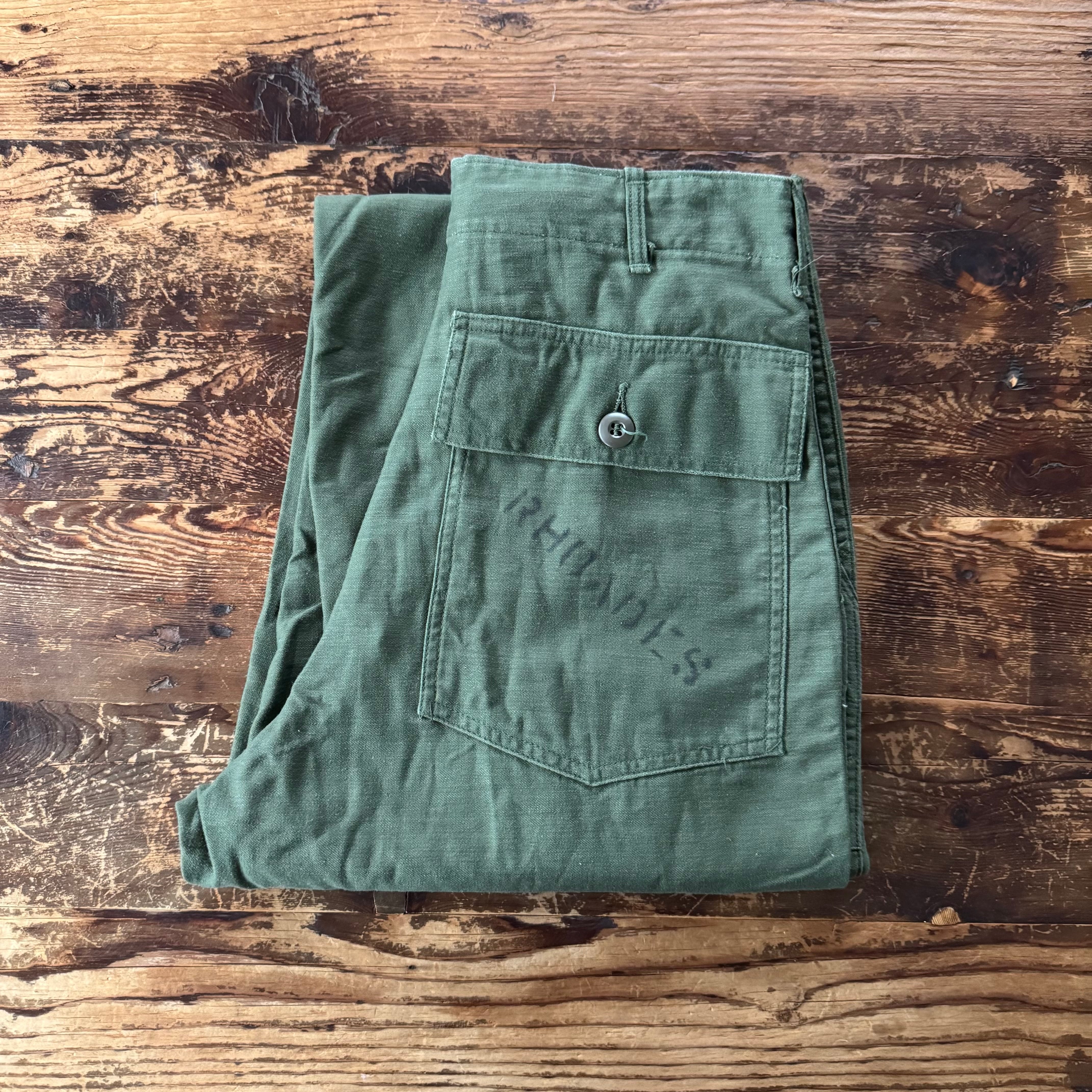 1976y U.S. Military Cotton Sateen “OG-107” Utility Trousers.W32