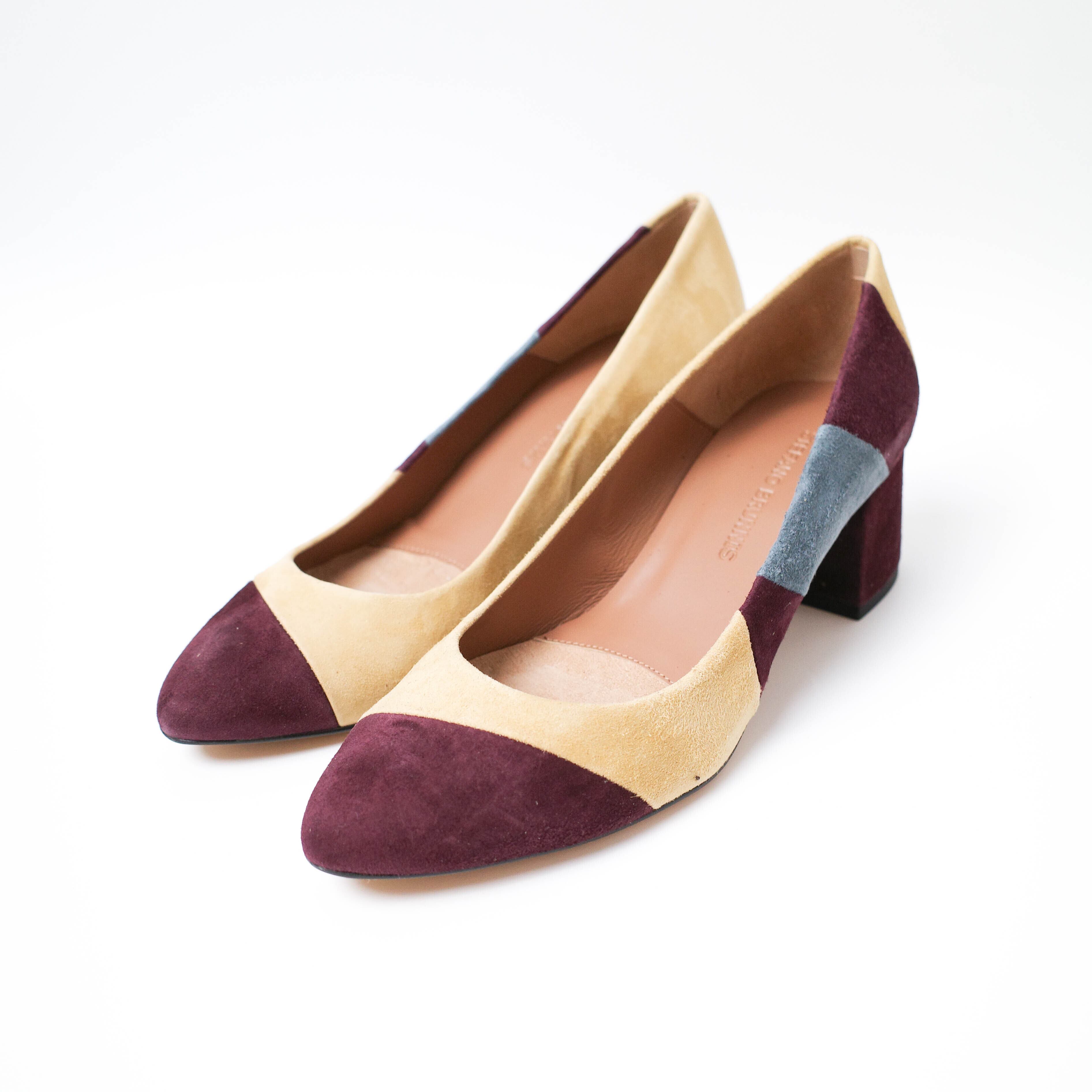 [NEW] STEFANNO BRUNNIS	MULTI COLOR SUEDE PUMPS 53184-2-00517