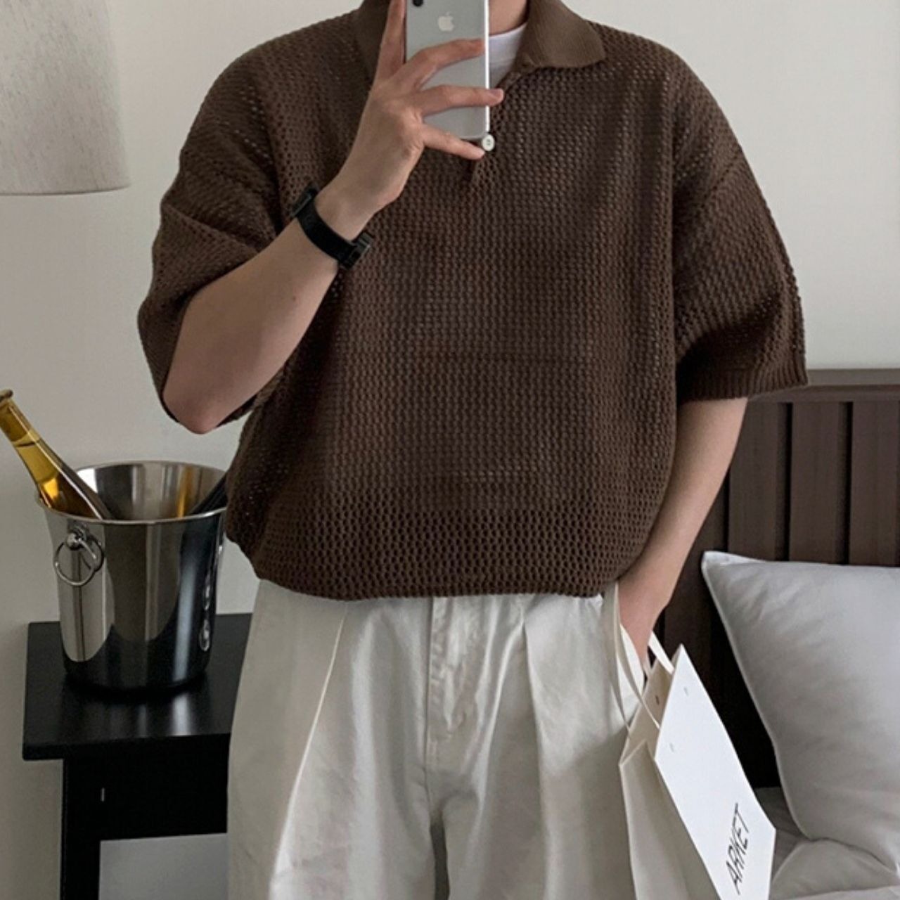 ざっくりニットポロシャツ　MT0080431