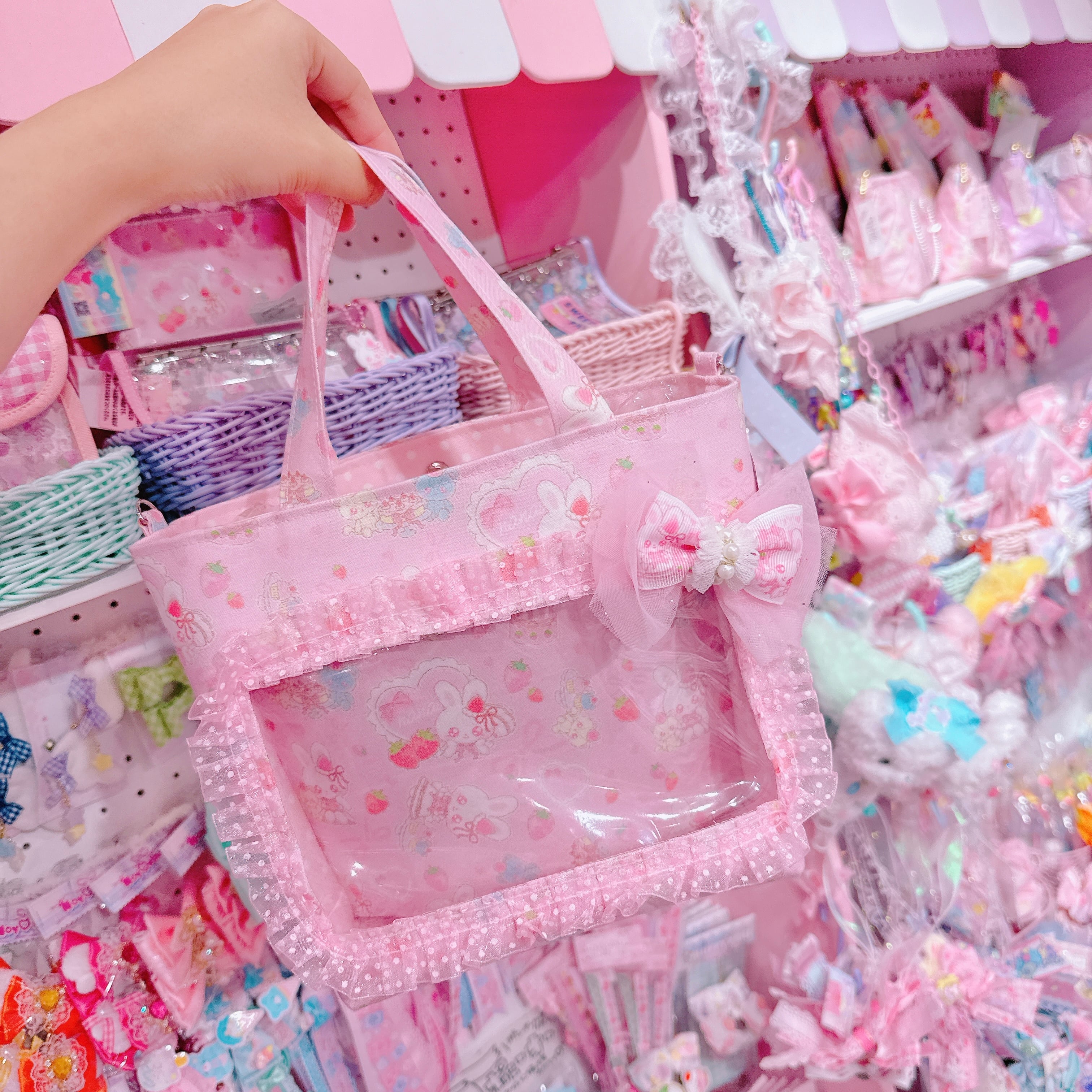 【R51】64-3仕切りポーチ付きぬいぐるみ2wayトートバッグ(ショルダーひも別売)