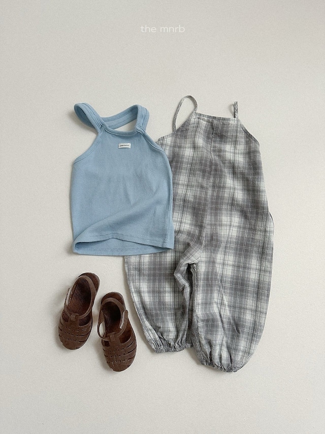 〘予約〙minirobe / Candy checkered Overalls