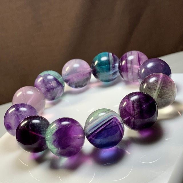 6.希少な大玉！変わった色合い☆グラデーション☆フローライト ブレスレット