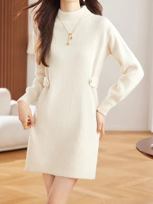 High-neck short knit onepiece L0775