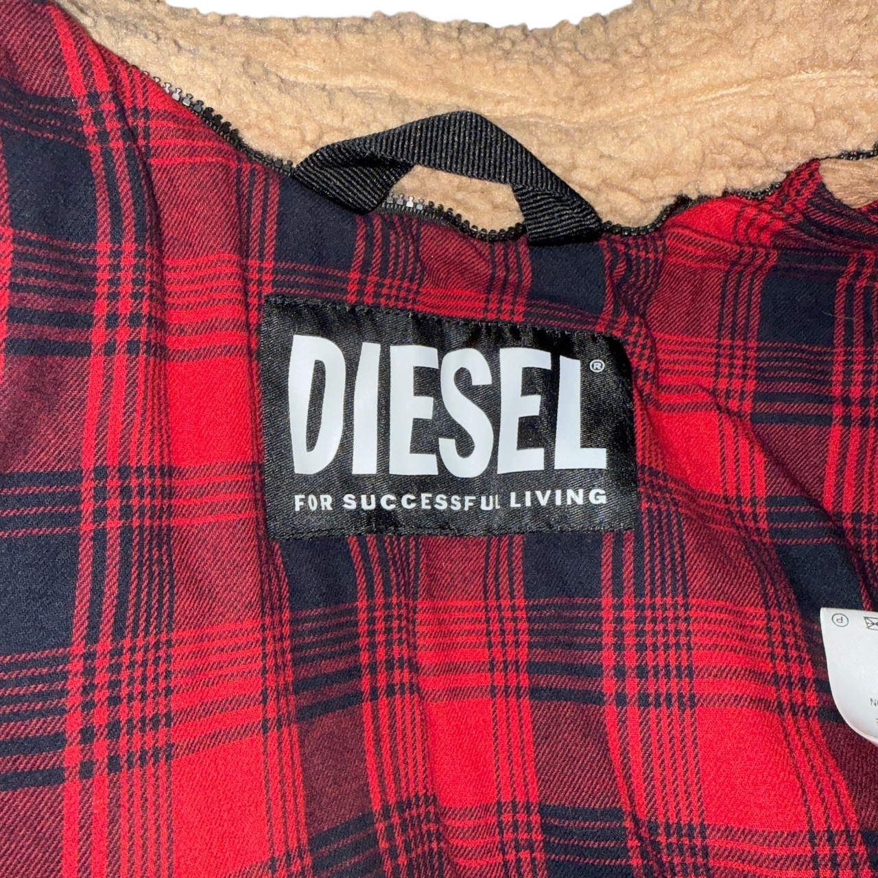 【DIESEL】ディーゼル パッチワーク ボア フリースジャケット チェック裏地