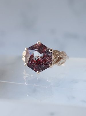 Lepidocrocite in Quartz Ring Hexagon - 2