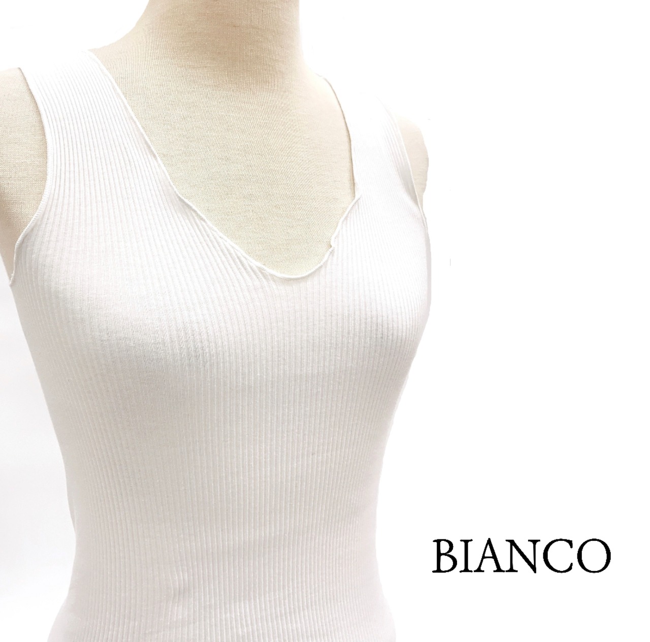 リブタンクトップ from Italy / BASIC COTTON（ベーシックコットン 