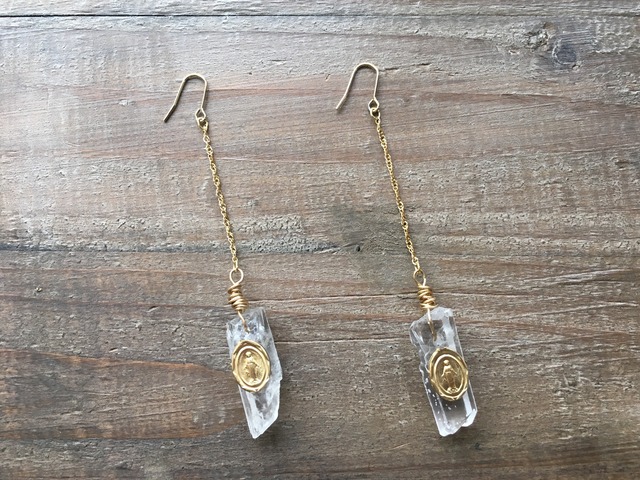Crystal×Maria chain earrings