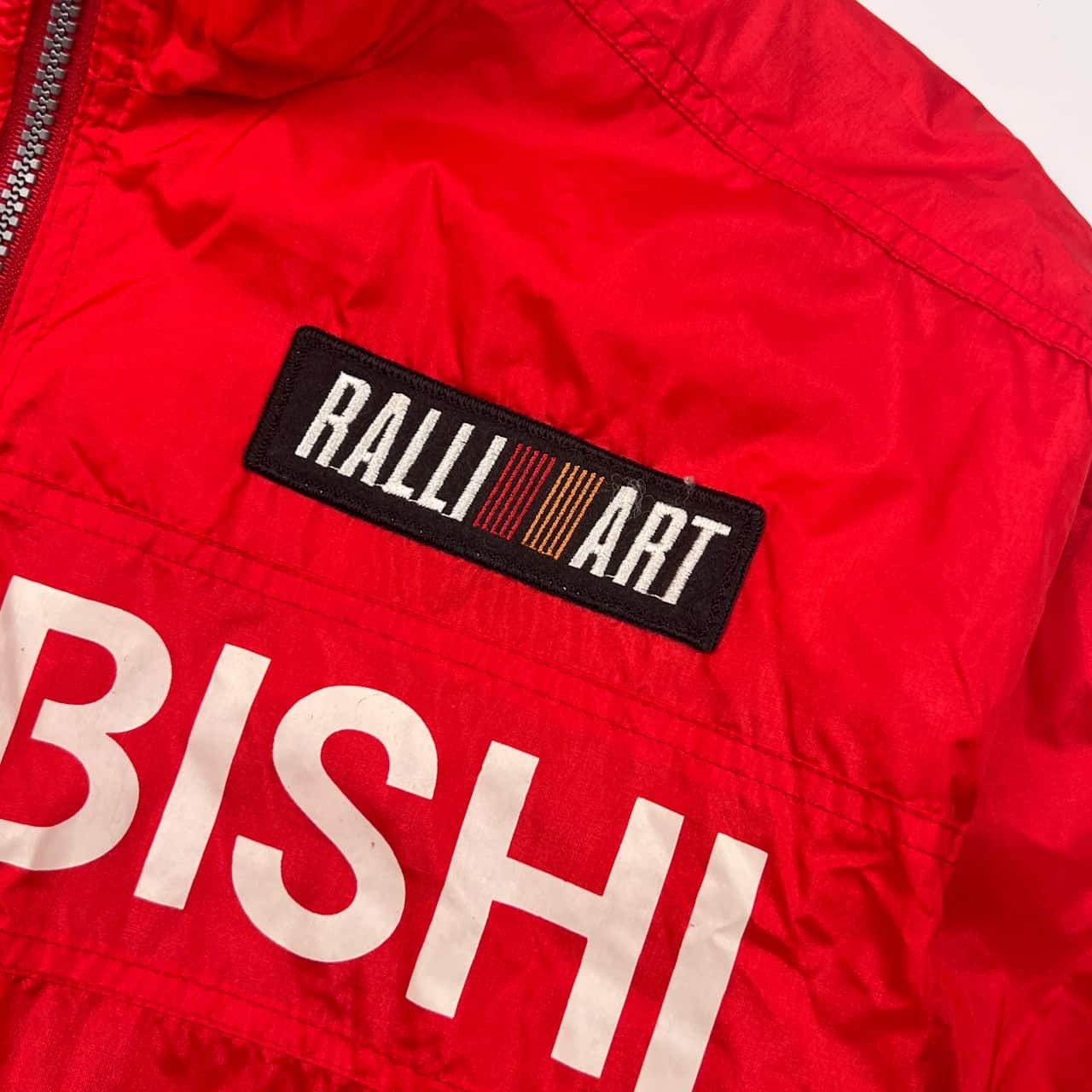 MITSUBISHI RALLI ART ラリーアート 裏メッシュ ナイロンジャケット ジャンパー L/レッド メンズ 三菱