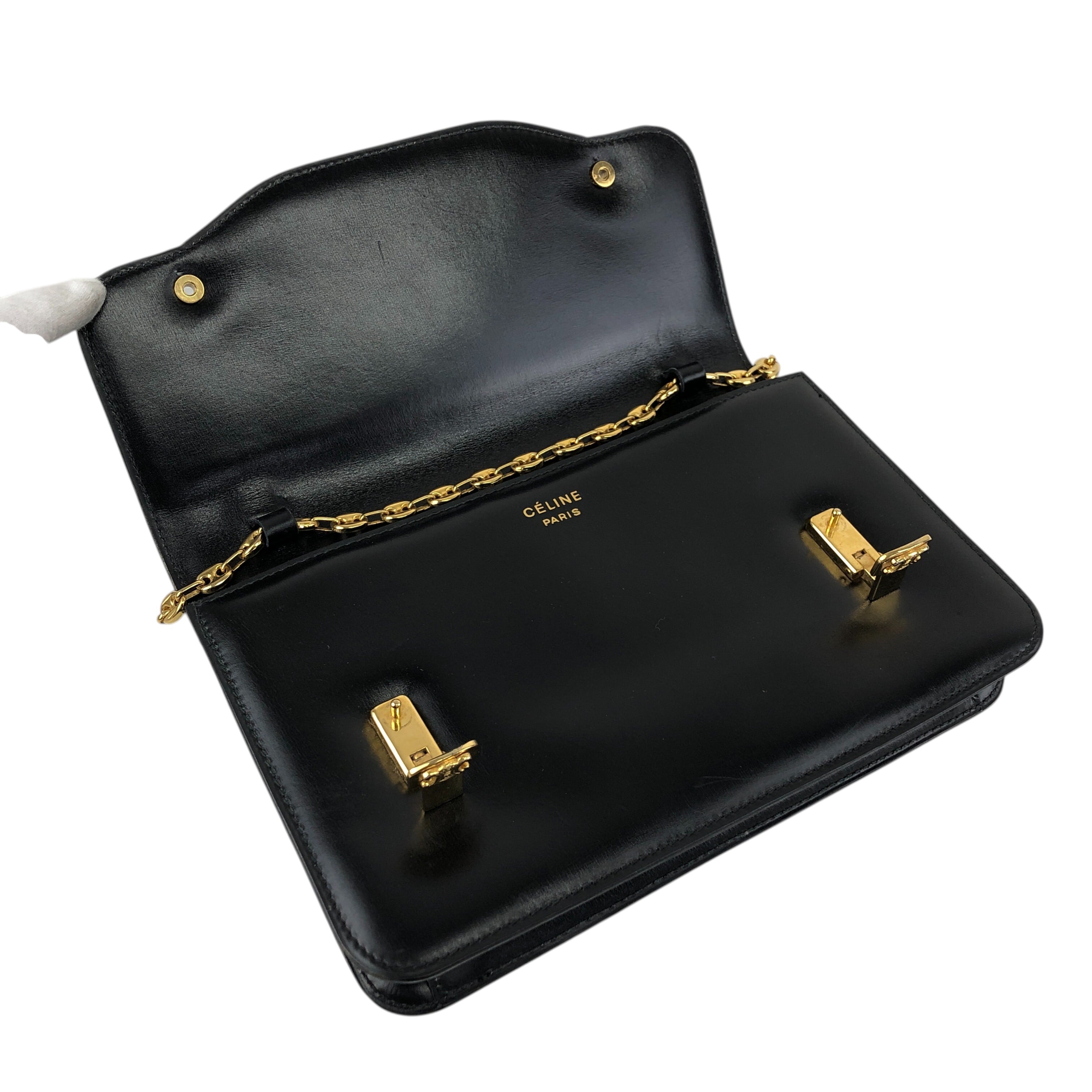CELINE セリーヌ ショルダーバッグ ブラック トリオンフ レザー