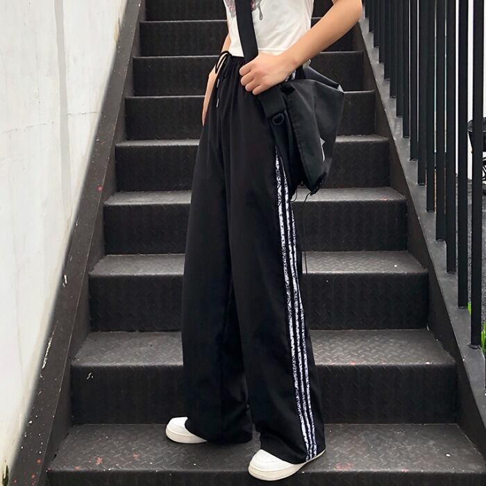 サイドストライプカジュアルパンツ ルーズ ストリート ケッペル47427316873