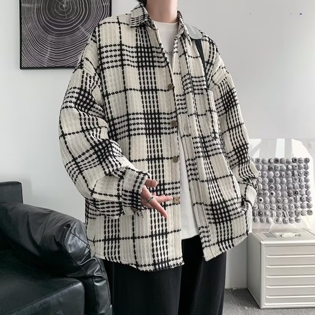 メンズ用トップス・チェック柄コート・秋と冬・アウター・気質・ジャケットトップス・M～2XL   2色