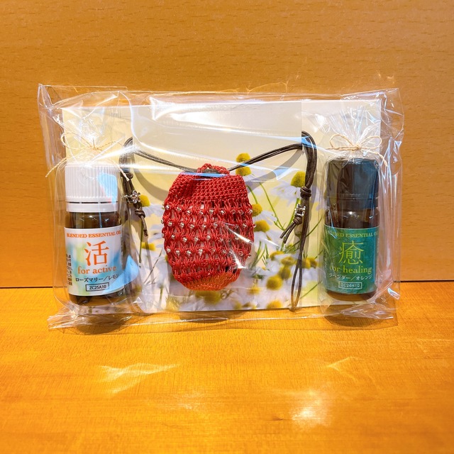 【ギフトセット】アロマペンダント＆エッセンシャルオイル2種類