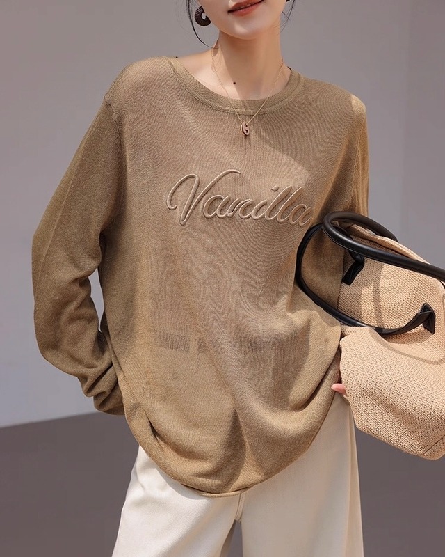 全3色/シアー ロゴロングTシャツ