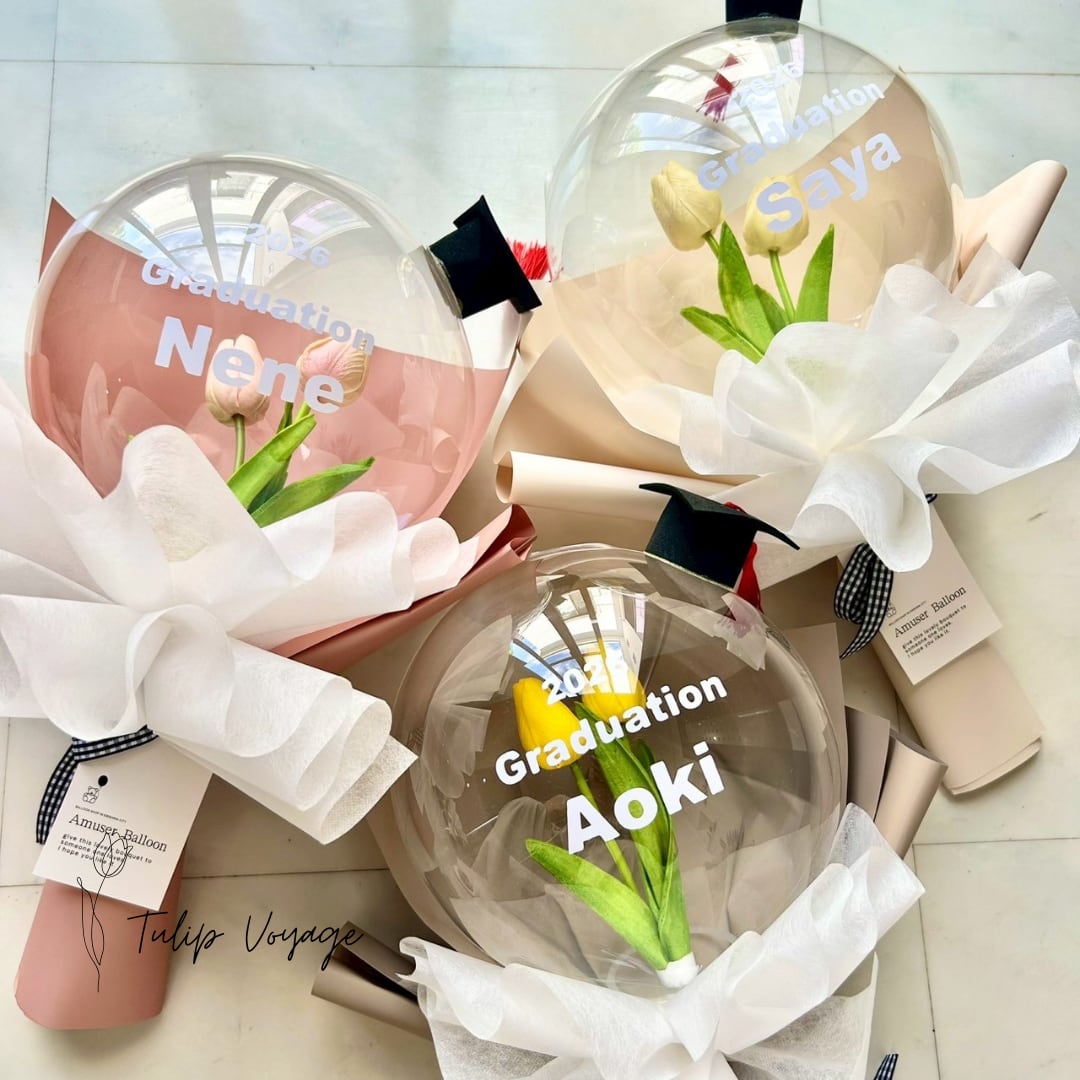 No.2026/e Tulip Voyage - Graduation Balloon Bouquet (チューリップボヤージュ - グラデュエーションバルーンブーケ)