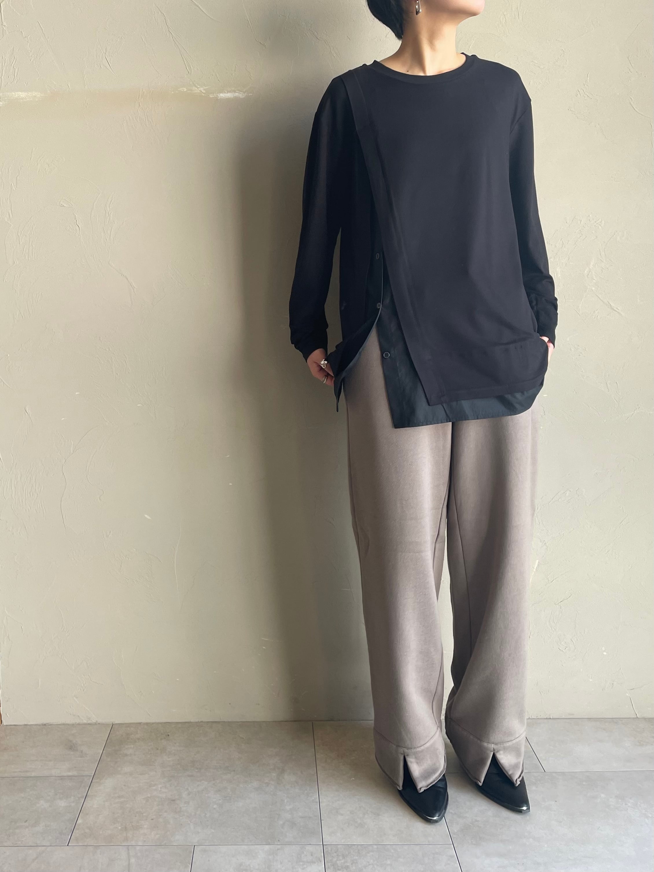 CYAN TOKYO 】スリットヘム裏起毛ワイドパンツ | valance 福井