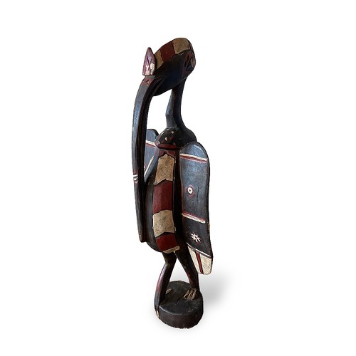 【ヴィンテージ アフリカ木彫り コートジボワール セヌフォ族 カラオ 神鳥像】