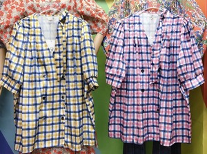 チェック柄カシュクールジャケット　AJ22008-6609