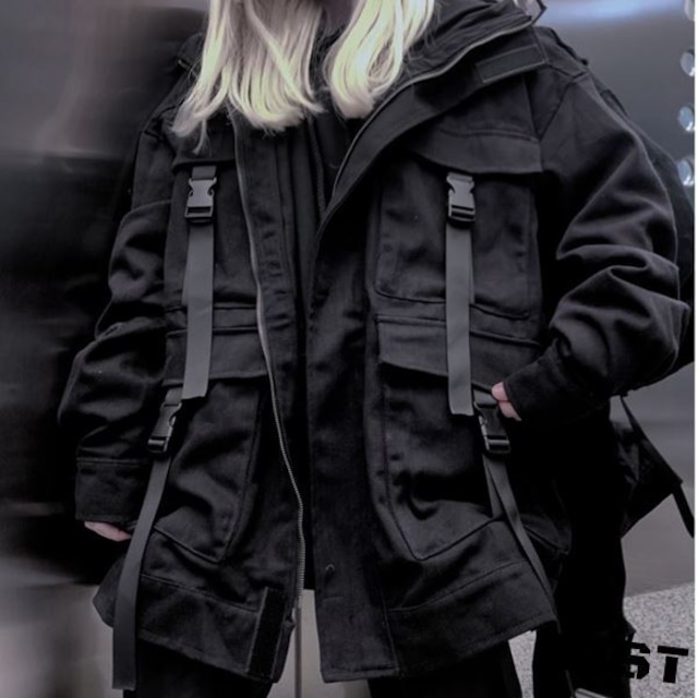 レディース アウター ジャケット スタイリッシュ オルチャン ピープス ブラック カジュアル 韓国ファッション 23