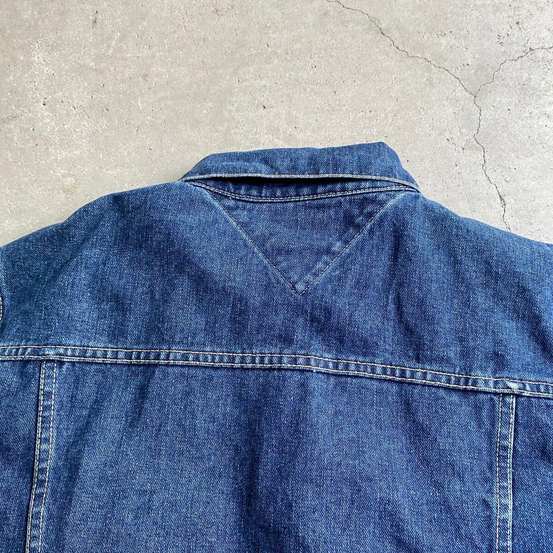 90年代 旧タグ トミーヒルフィガー デニムジャケット メンズL 古着 90S 