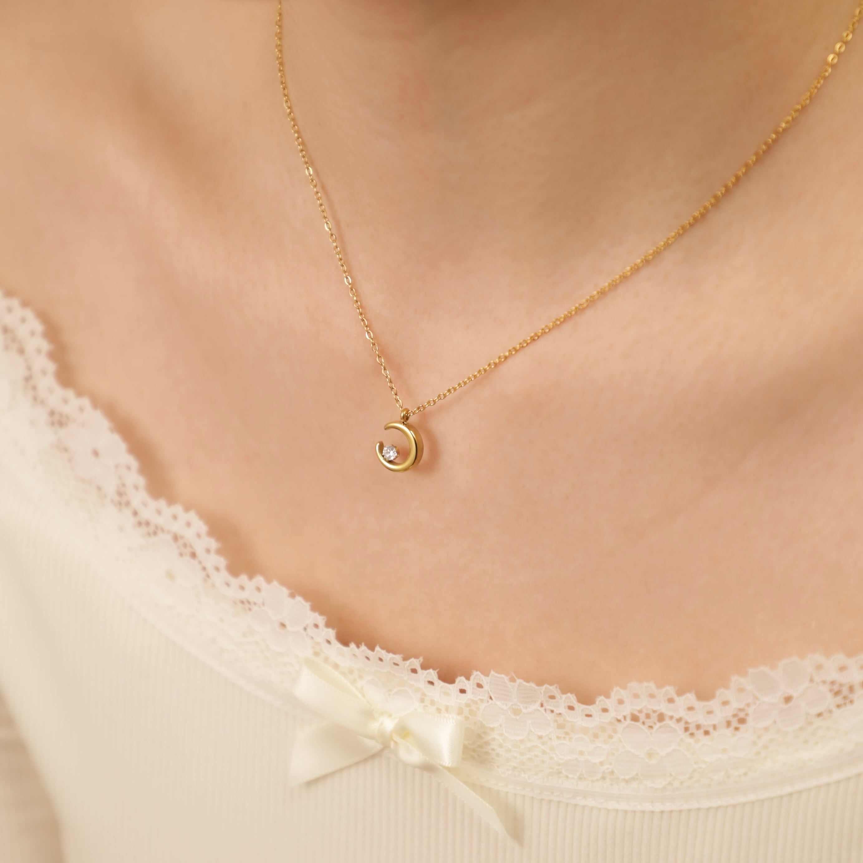 316L moon necklace #n14 | apire