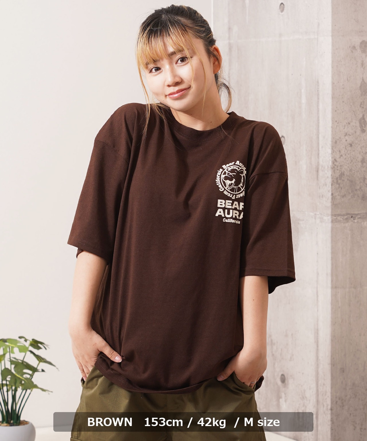 ◆BEARサガラ刺繍 ビッグTシャツ◆bf-07052
