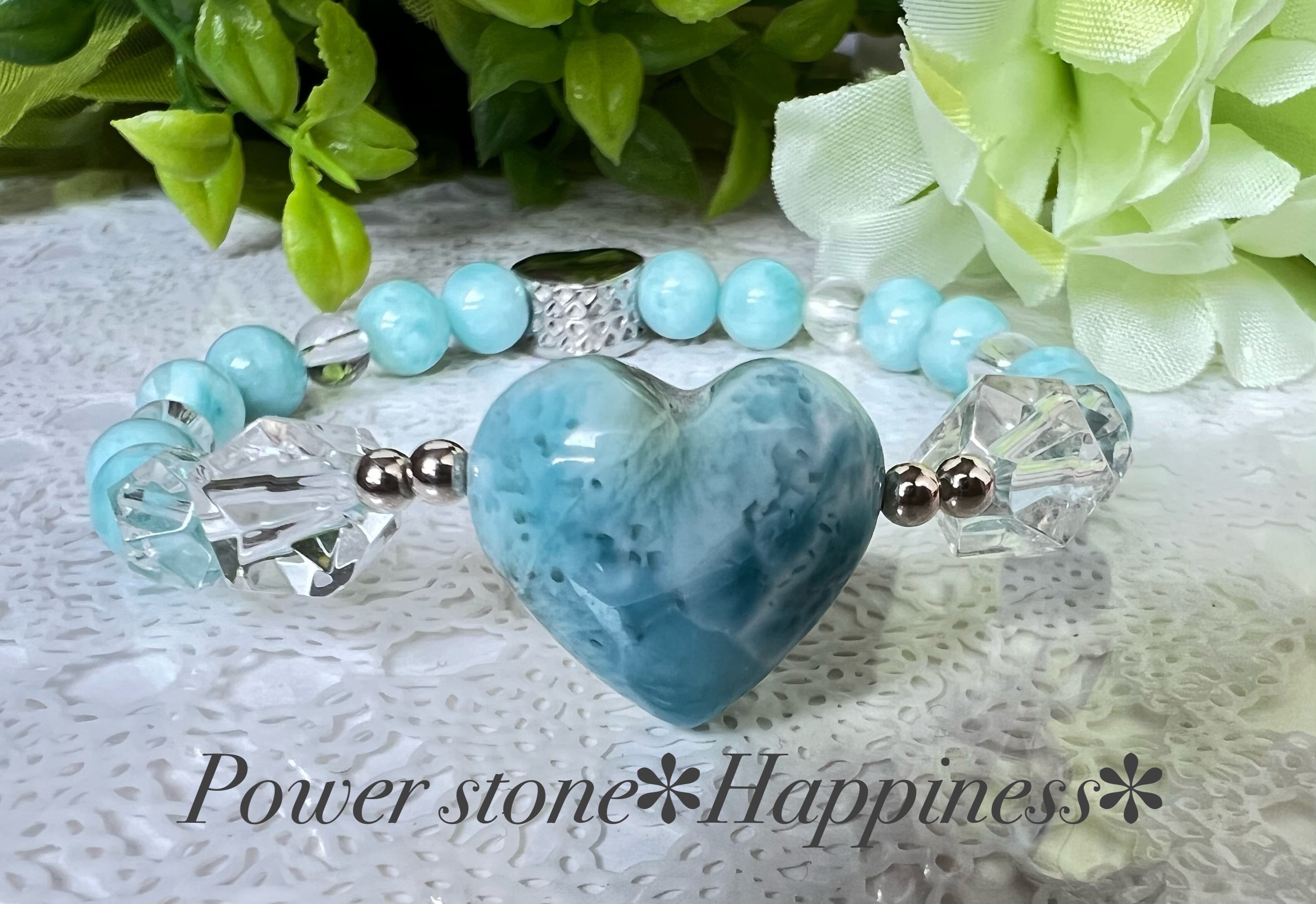 【ラリマー♡ハート】天然石 パワーストーン