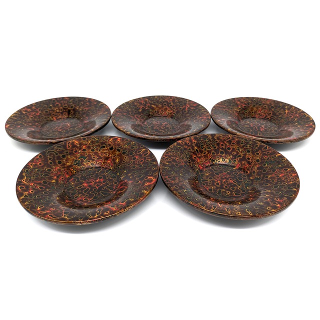 津軽塗（唐塗）バカ塗り・茶托・漆器・No.240613-12・梱包サイズ60