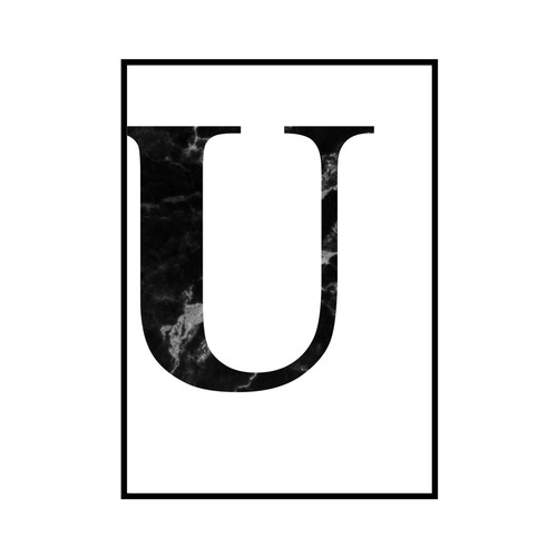 "U" 黒大理石 - Black marble - ALPHAシリーズ [SD-000522] A2サイズ ポスター単品